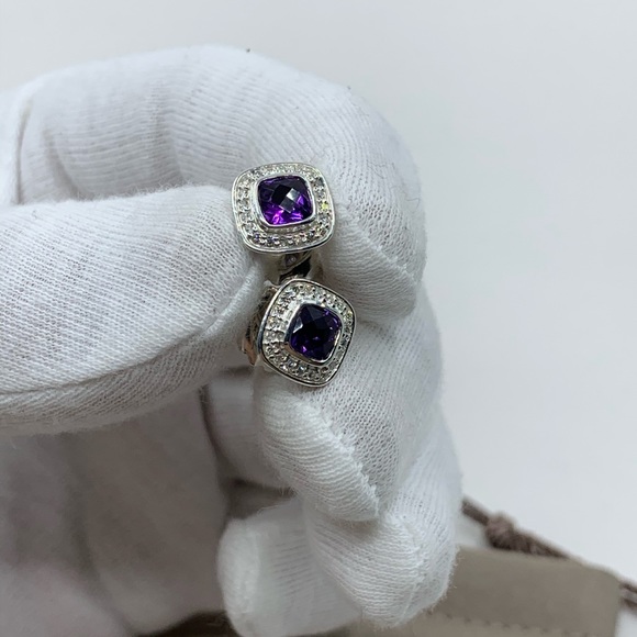 David Yurman Jewelry - David Yurman Petite Earrings AMETHYST Diamonds